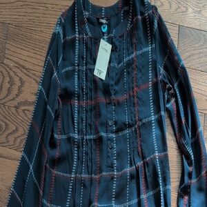 George Women's Plaid Blazer - Black and Red